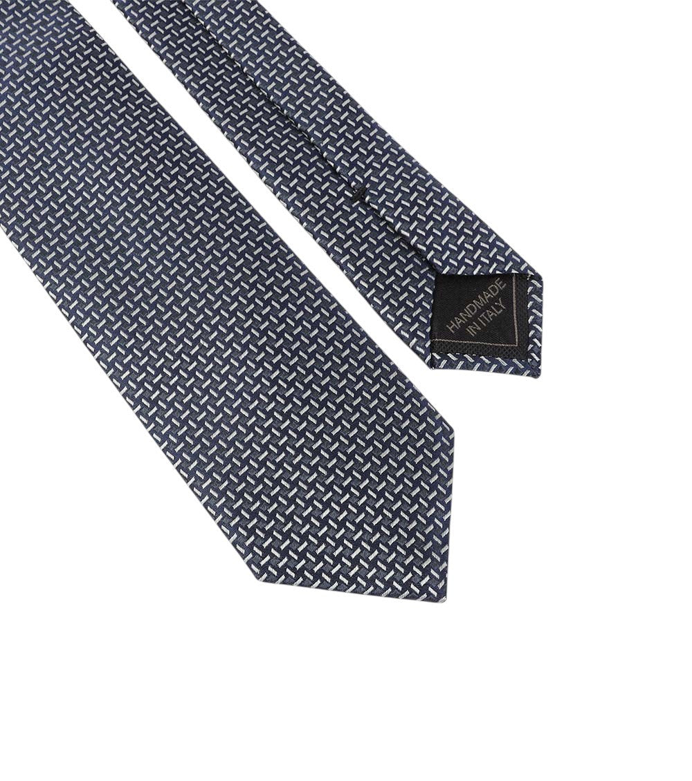Navy Blue Geometric Pattern Tie 4