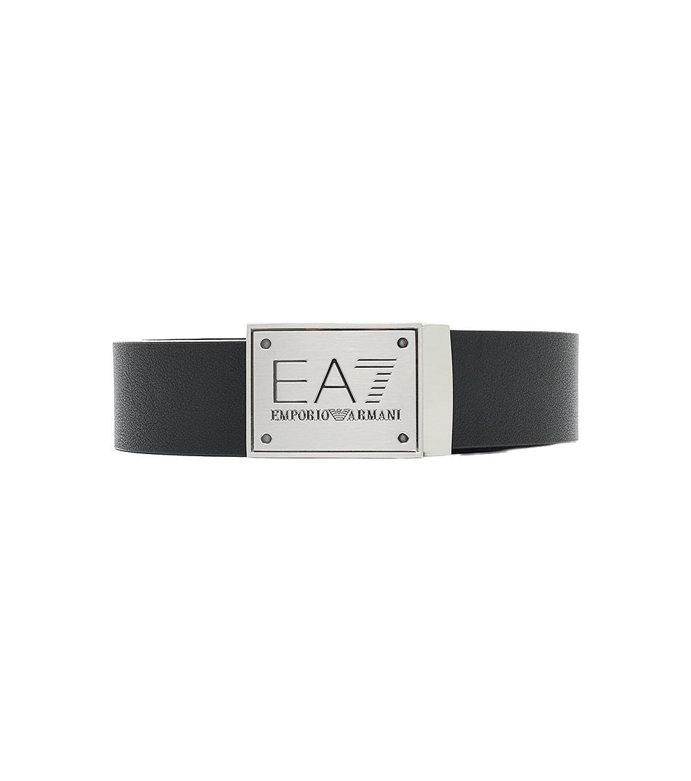 Black Logo Buckle Reversible Belt 1