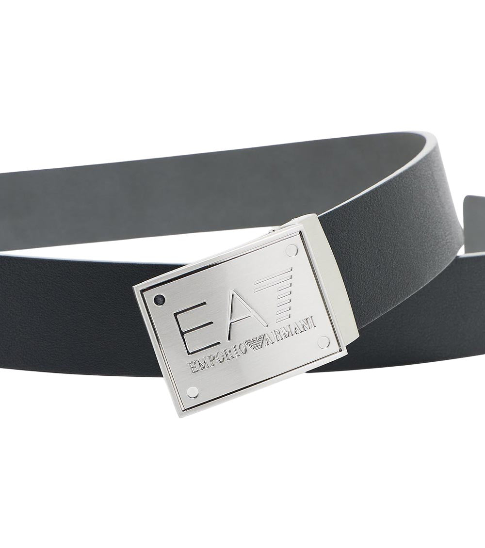 Black Logo Buckle Reversible Belt 3
