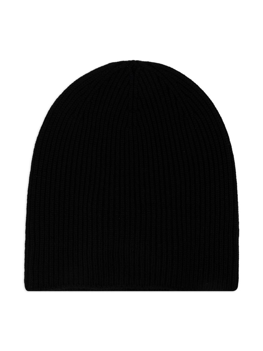 Black Logo-applique Wool Beanie Hat 2