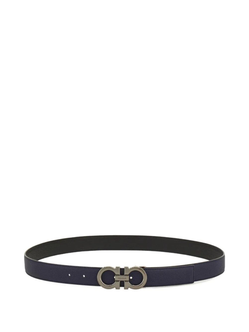 Navy Blue Classic Logo Buckle Belt 1