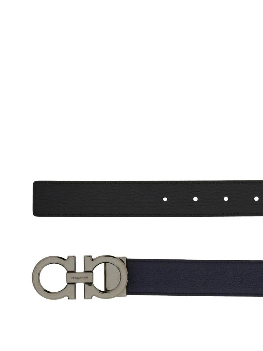 Navy Blue Classic Logo Buckle Belt 2