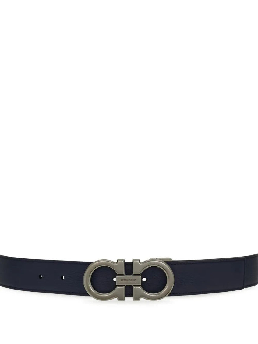 Navy Blue Classic Logo Buckle Belt 3