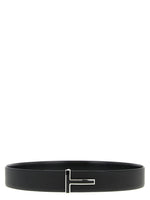 Black Reversible Buckle Textured Belt 1