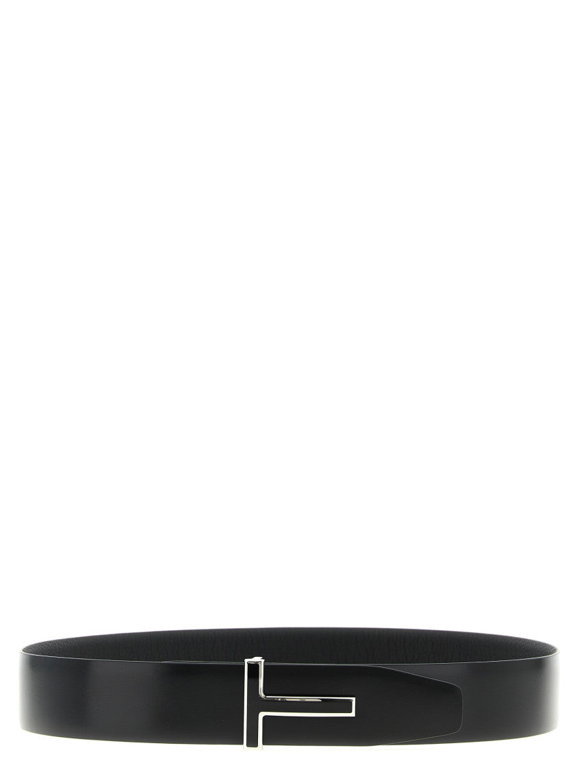 Black Reversible Buckle Textured Belt 2