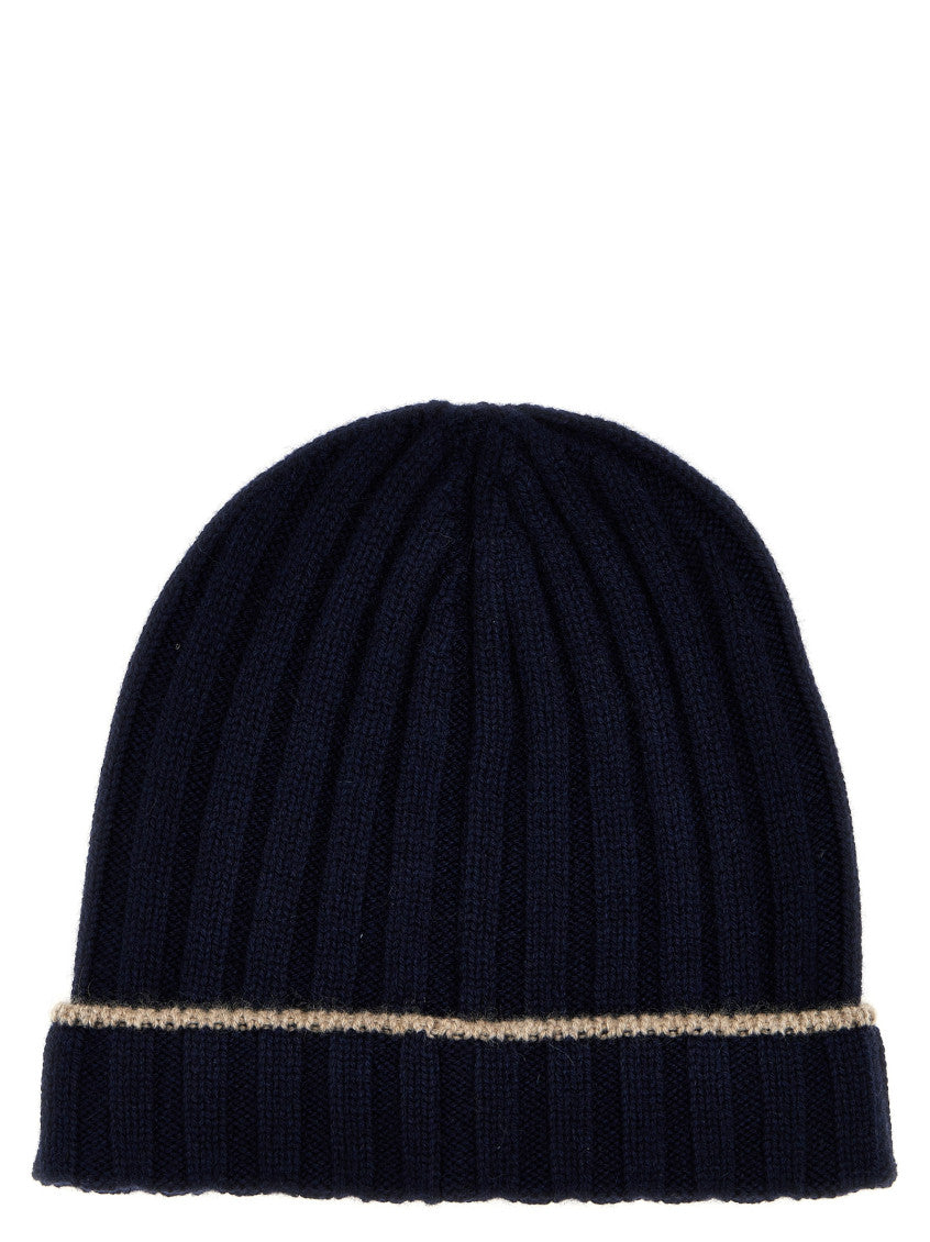 Blue Contrast line beanie 1