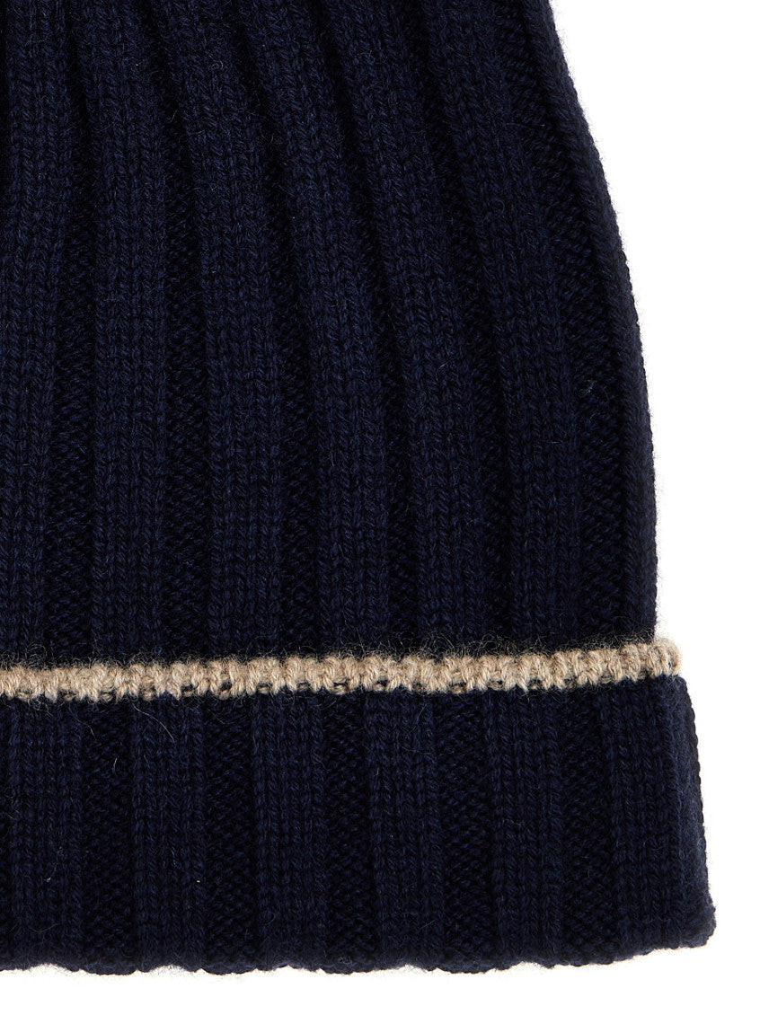 Blue Contrast line beanie 3