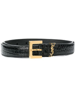Black Cassandre leather belt 1
