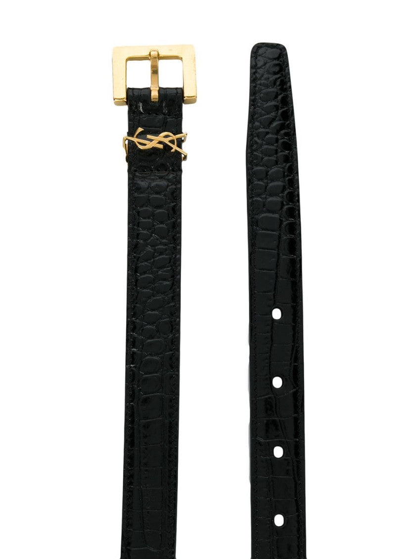 Black Cassandre leather belt 2