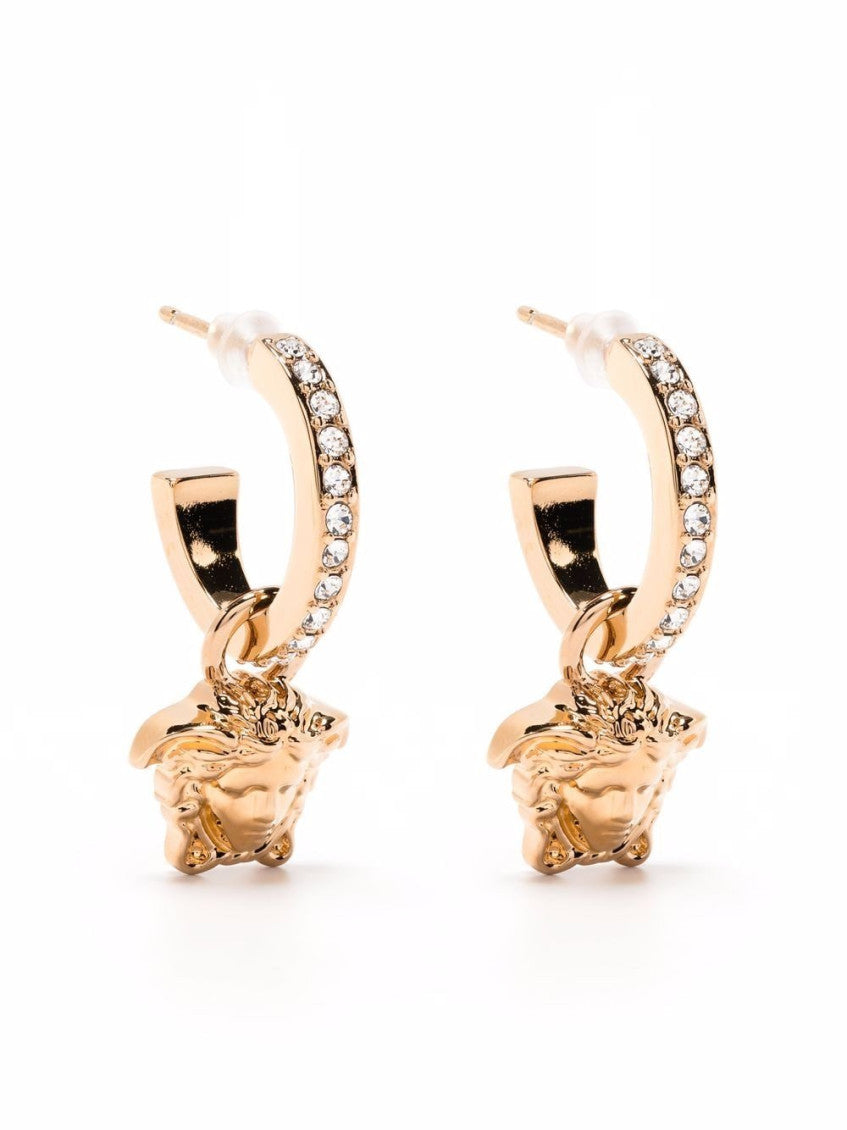 Gold Medusa hoop earrings 1
