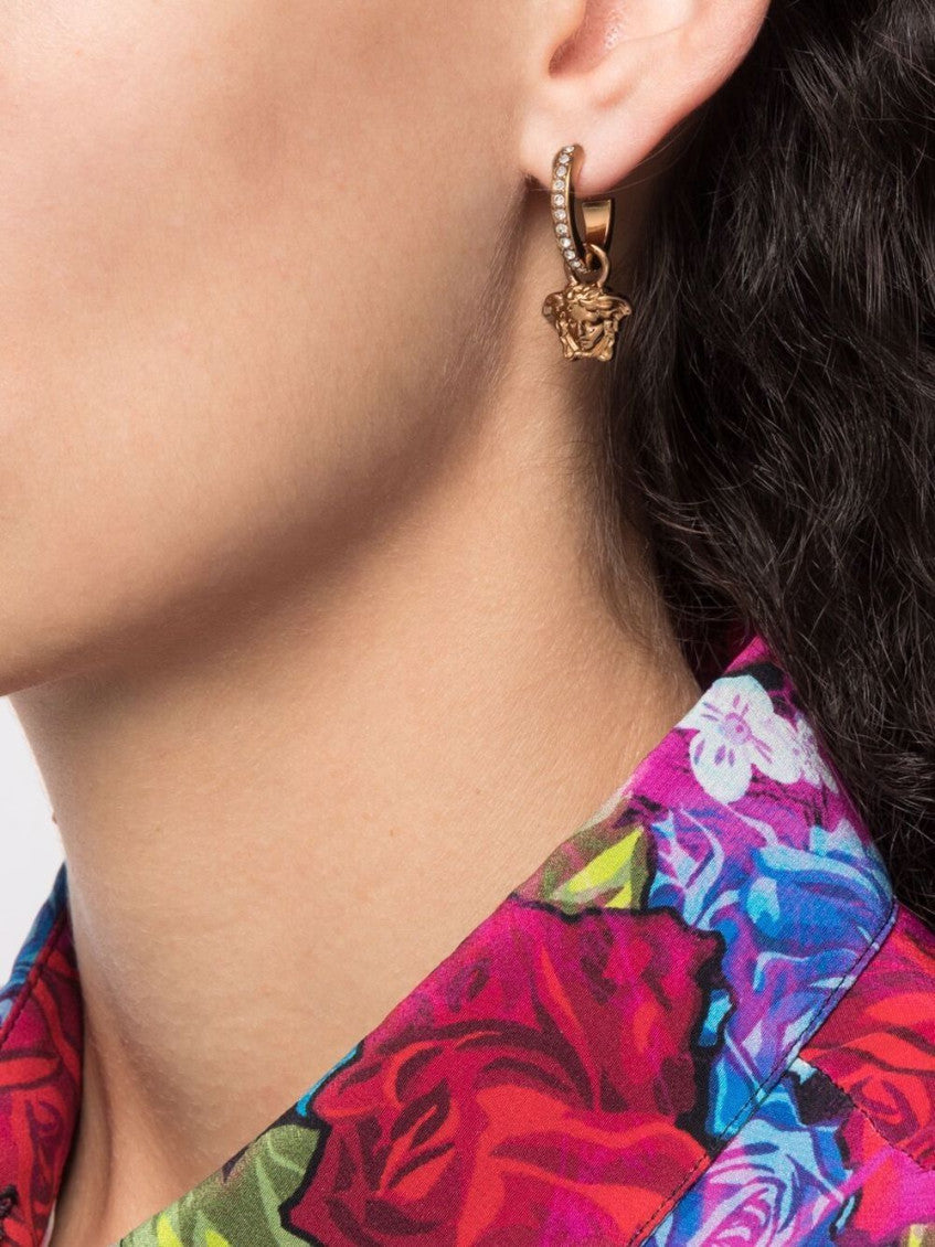 Gold Medusa hoop earrings 2