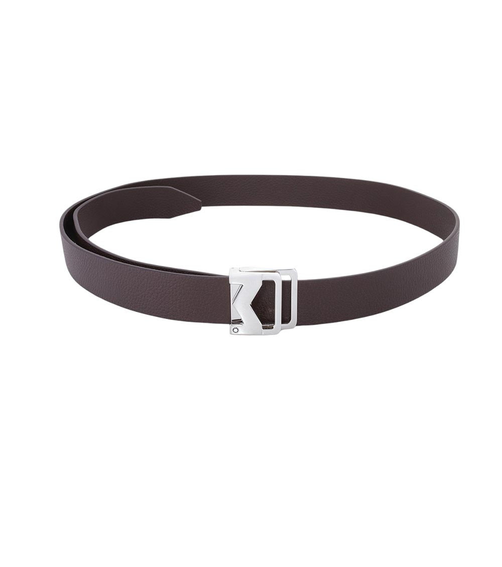 Brown Textured Buckle Belt 1