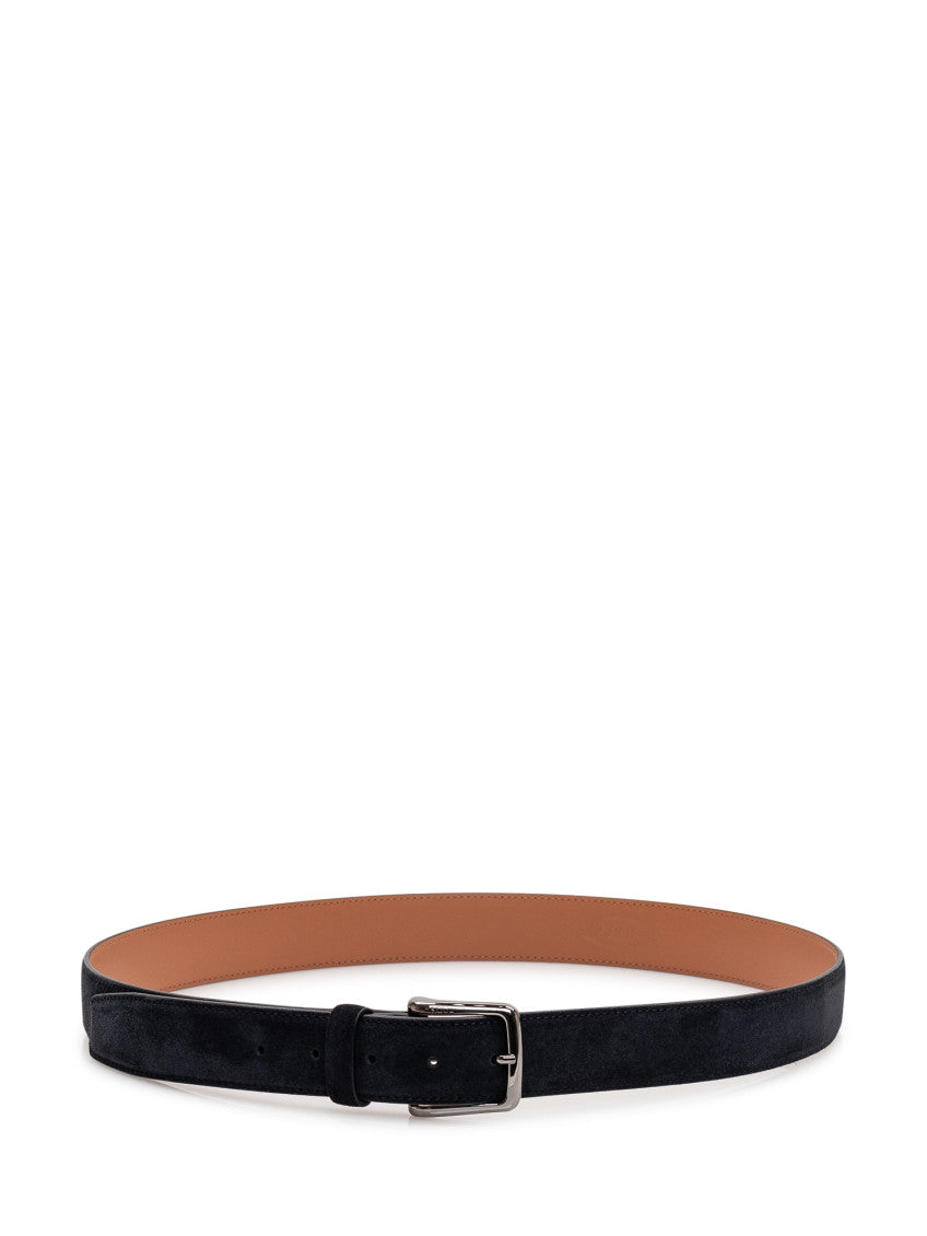 Navy Blue Textured Buckle Belt 1
