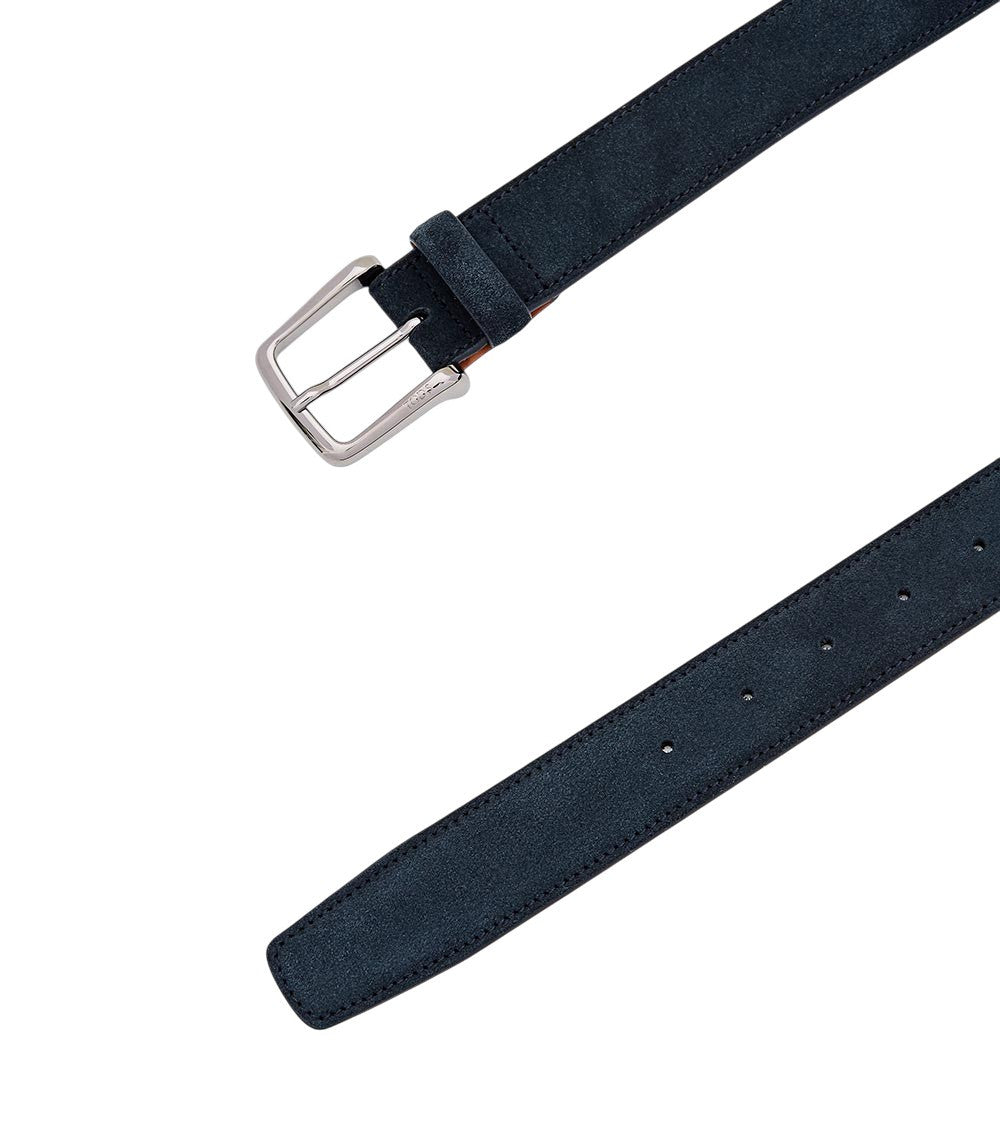 Navy Blue Textured Buckle Belt 2