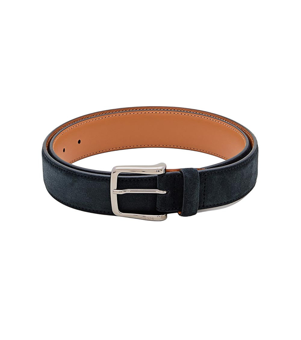 Navy Blue Textured Buckle Belt 3