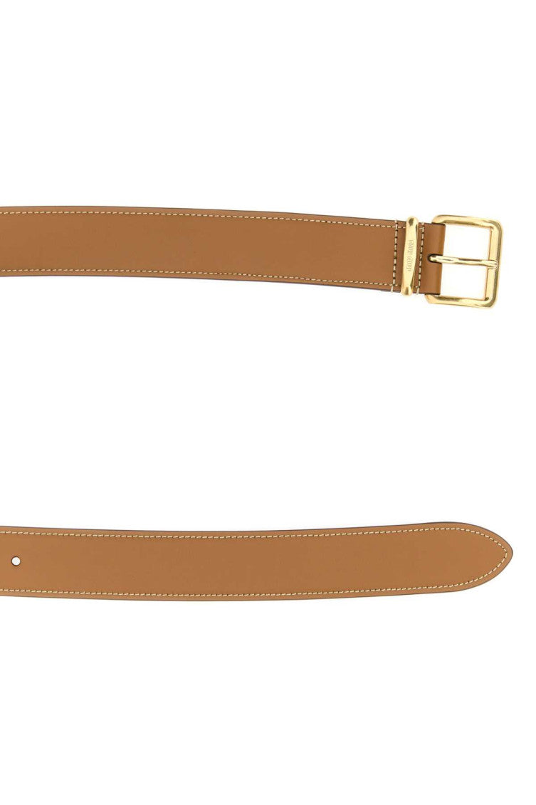 Beige Caramel Solid Buckle Belt 2
