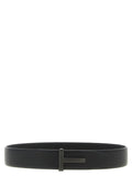 Black Reversible T Buckle Belt 1