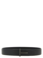 Black Reversible T Buckle Belt 1