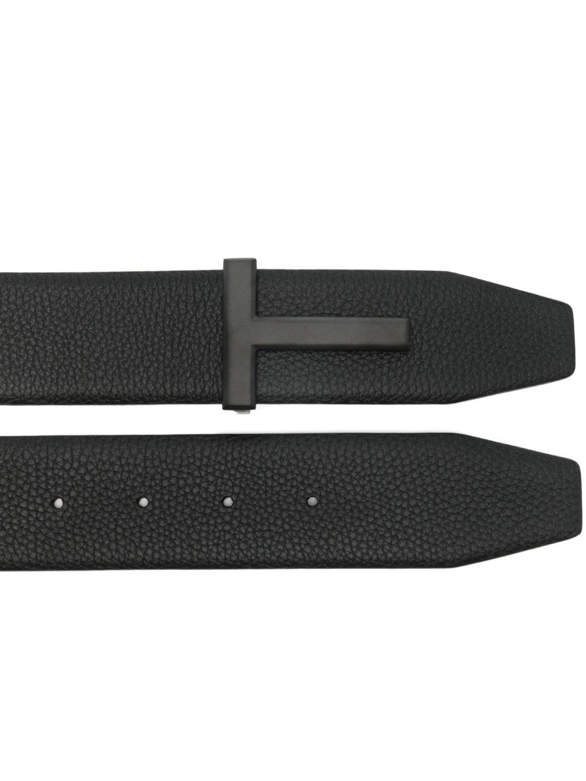 Black Reversible T Buckle Belt 4