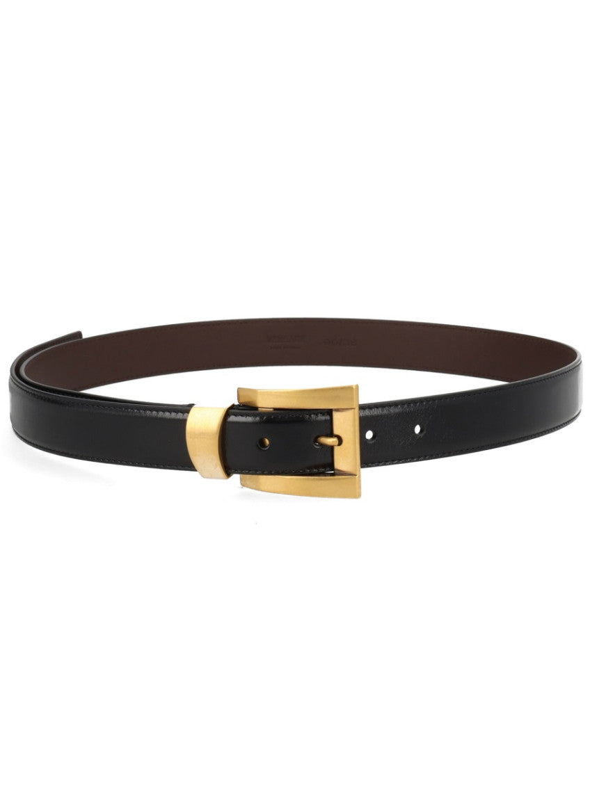Black Solid Buckle Belt 1