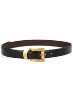 Black Solid Buckle Belt 1