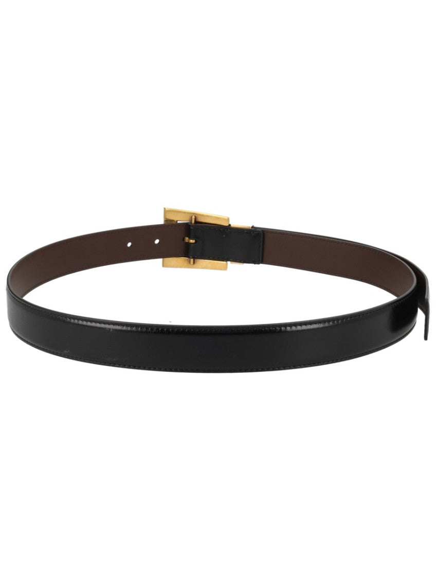 Black Solid Buckle Belt 2