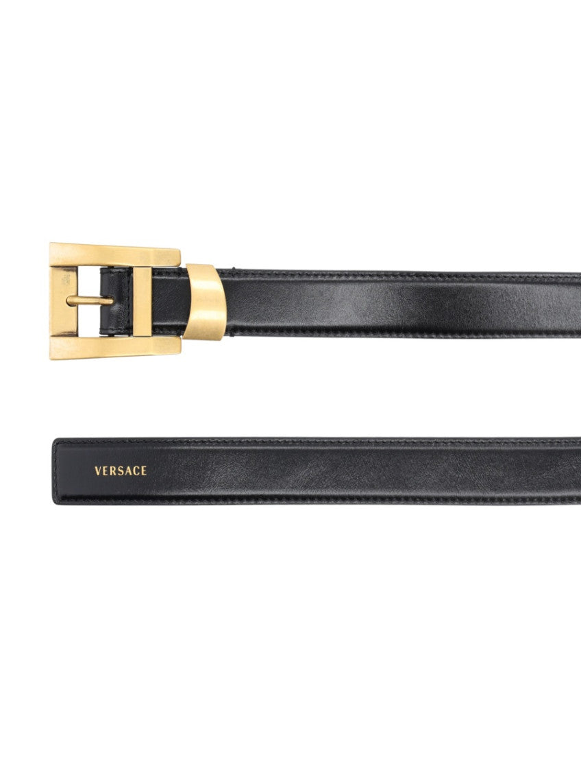 Black Solid Buckle Belt 3