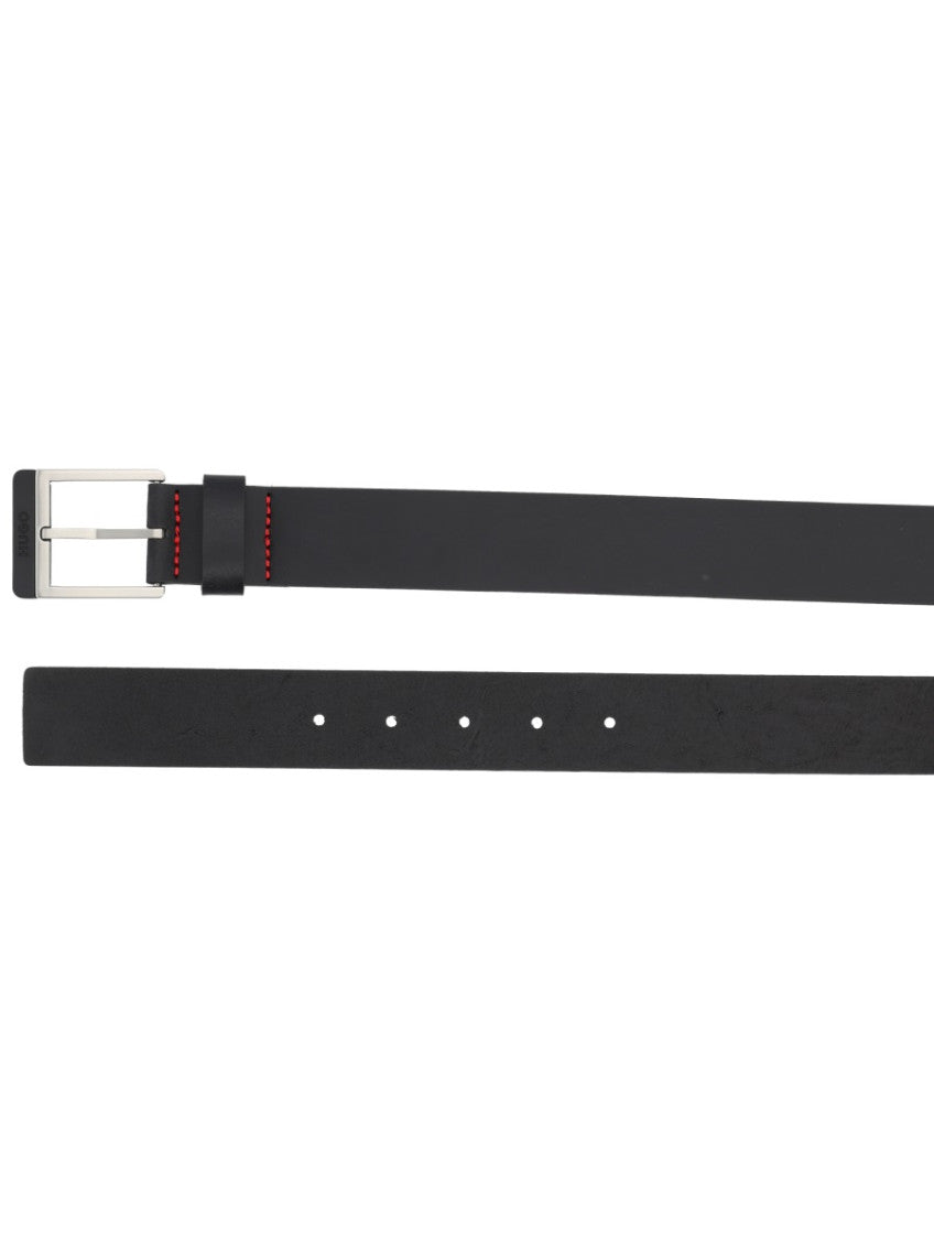 Black Solid Buckle Belt 3