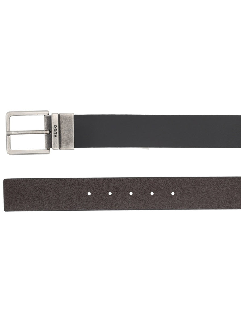 Black Solid Buckle Belt 3