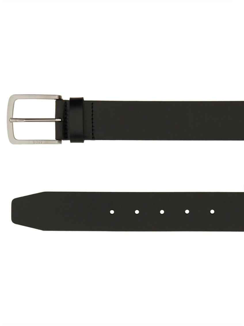Black Solid Buckle Belt 3