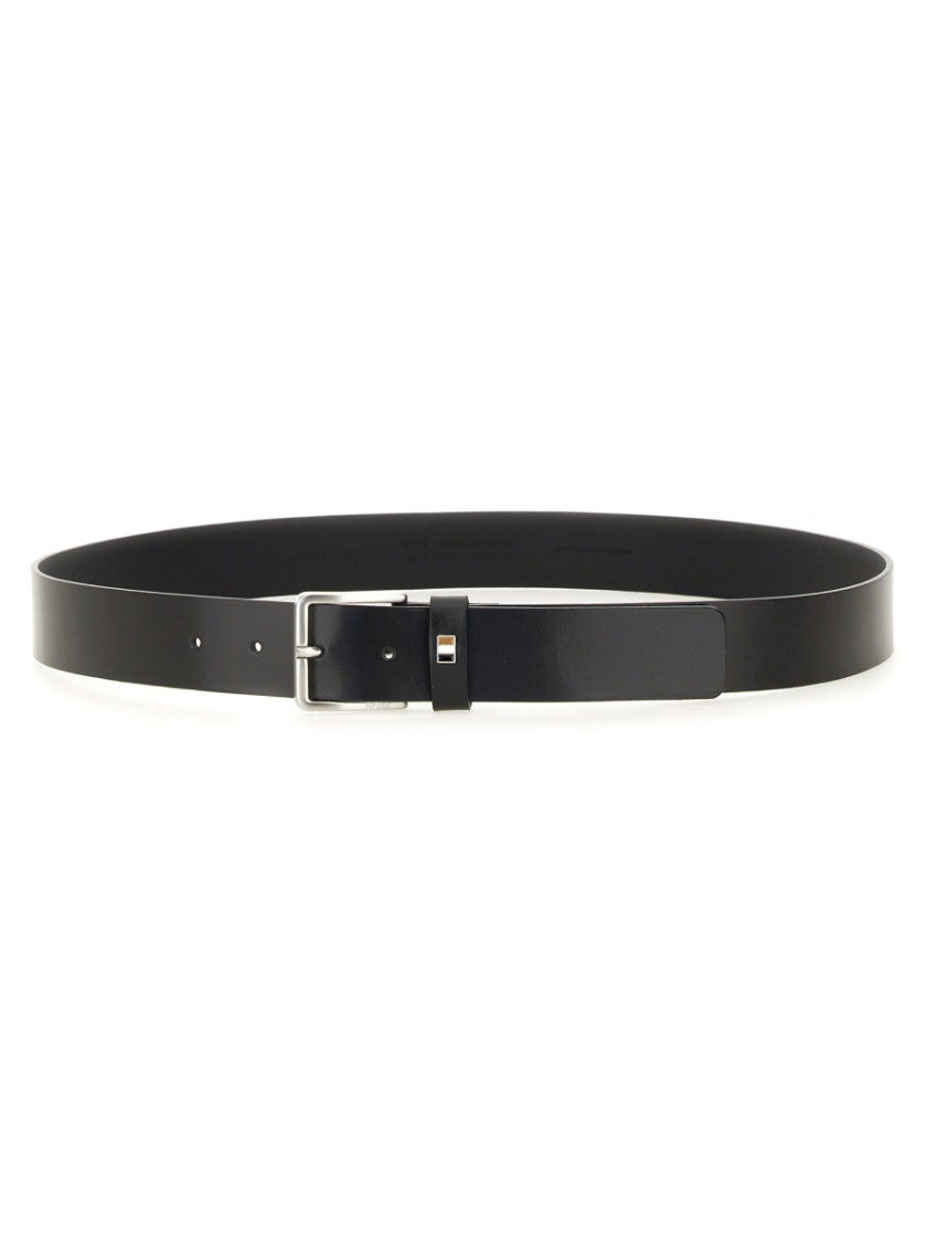 Black Solid Buckle Belt 1