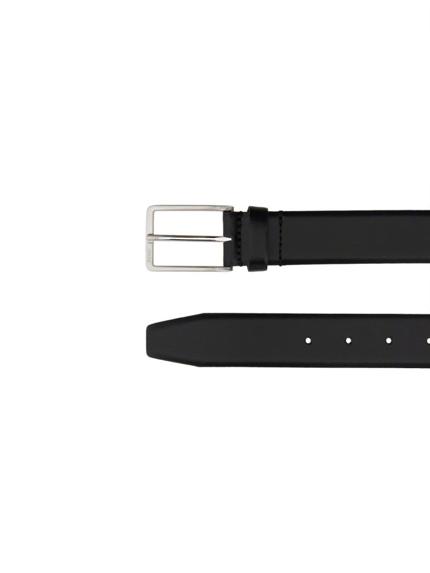 Black Solid Buckle Belt 3