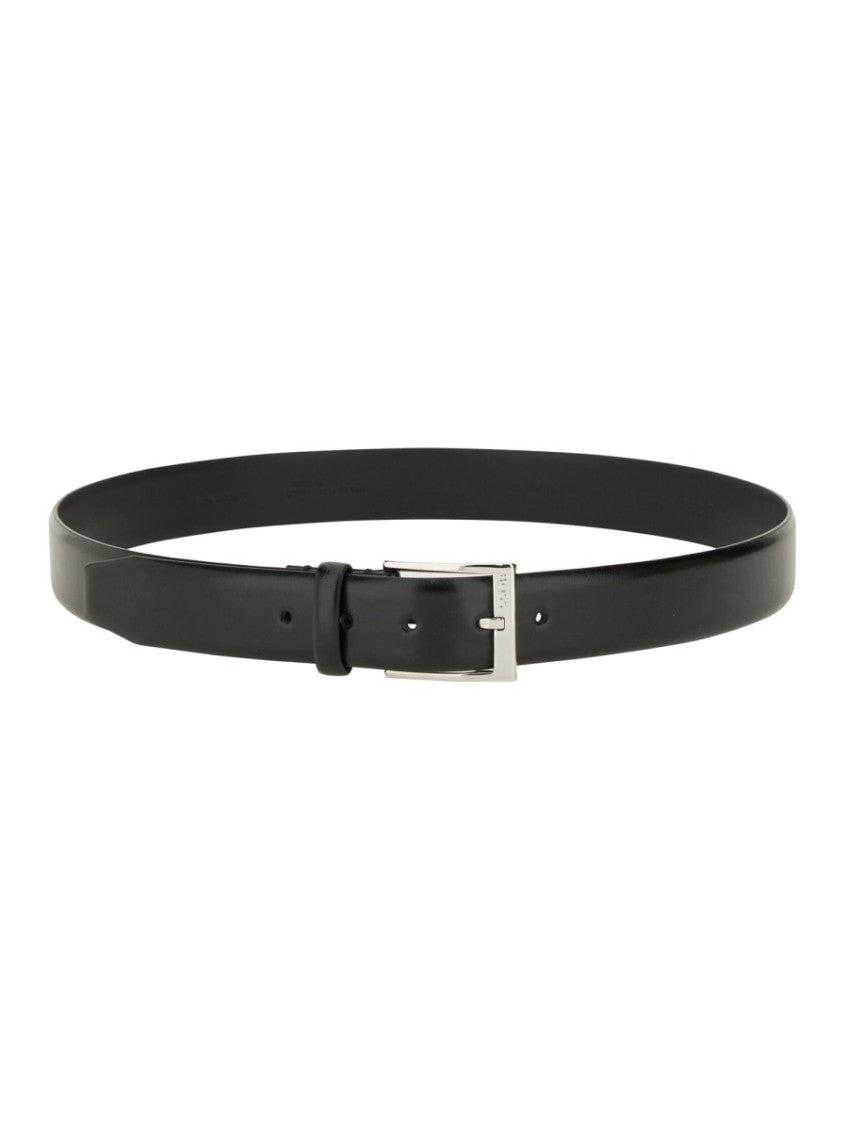 Black Solid Buckle Belt 1