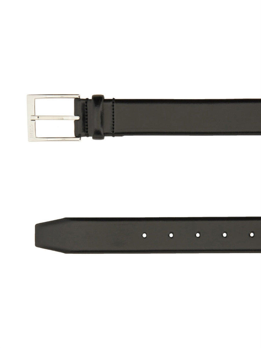 Black Solid Buckle Belt 3