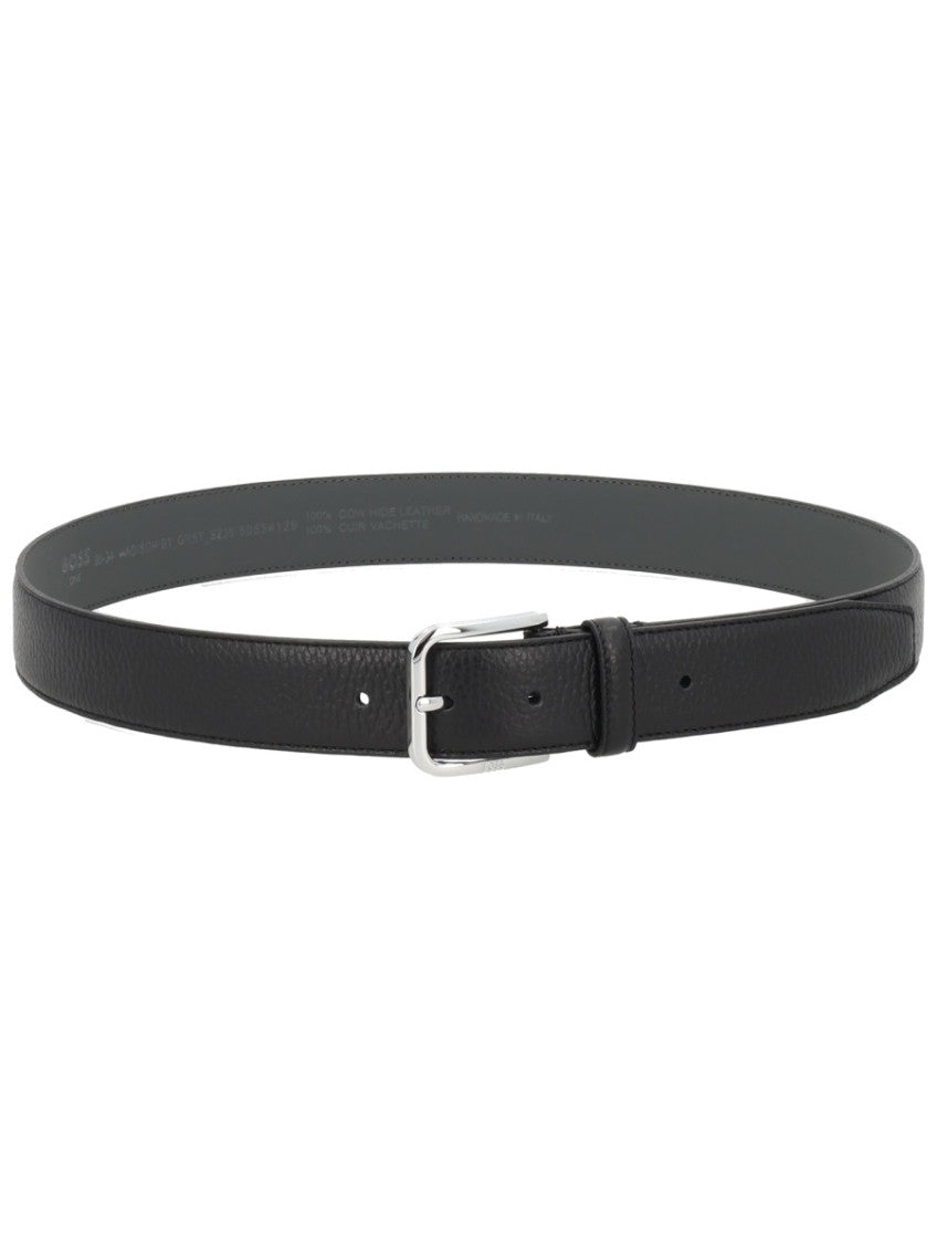 Black Textured Buckle Belt 1