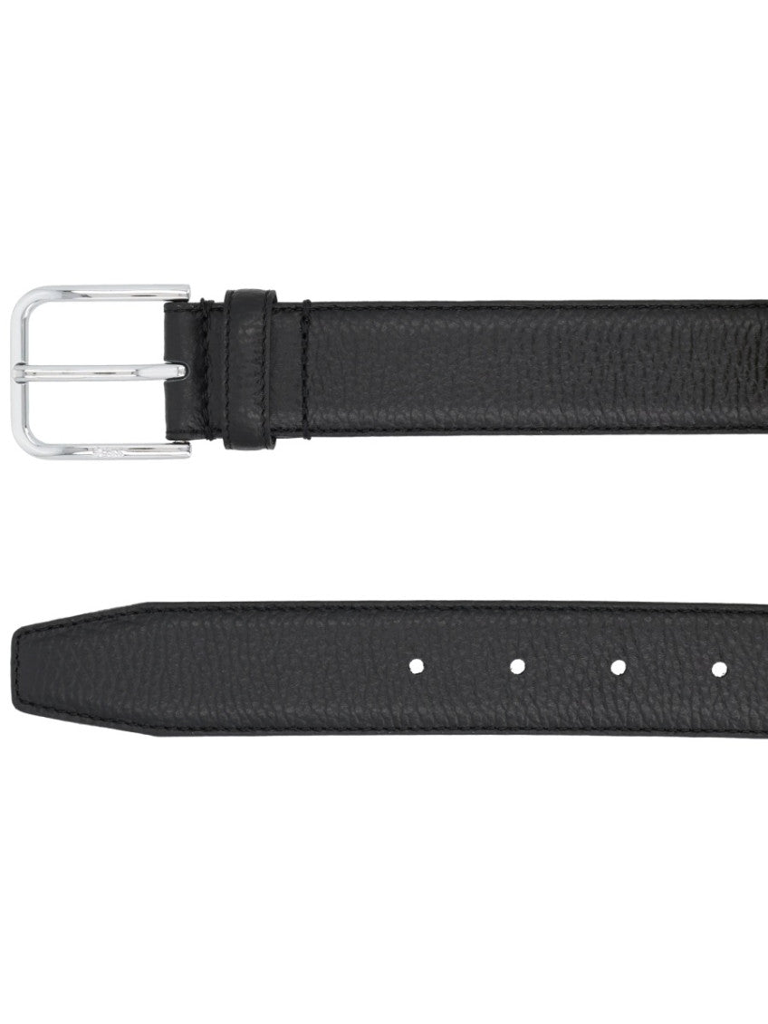 Black Textured Buckle Belt 3