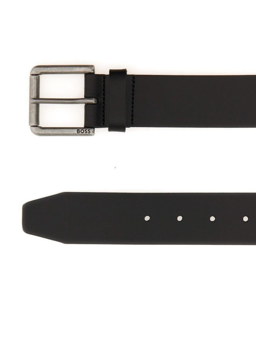 Black Solid Buckle Belt 3