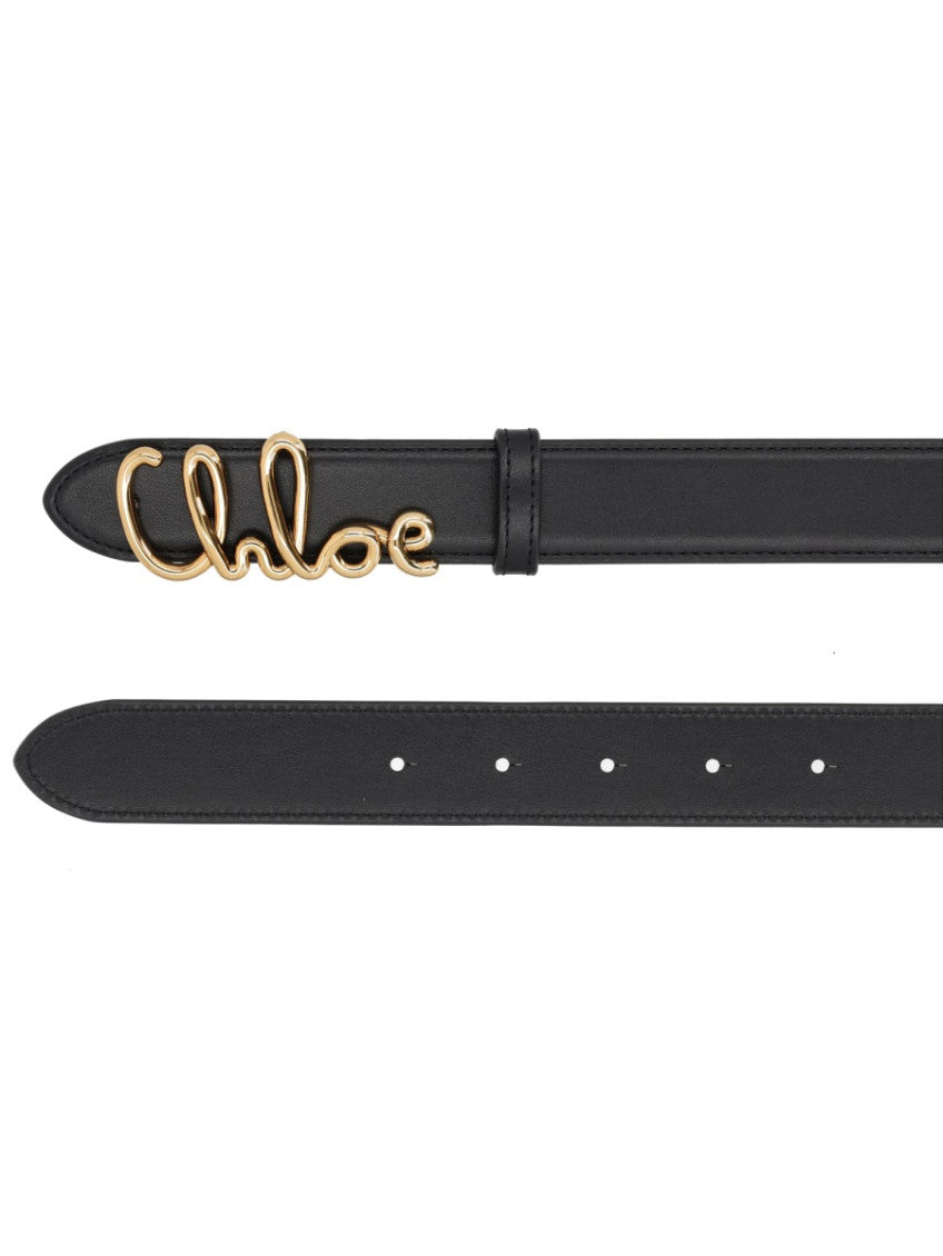 Black Logo Buckle Belt 2