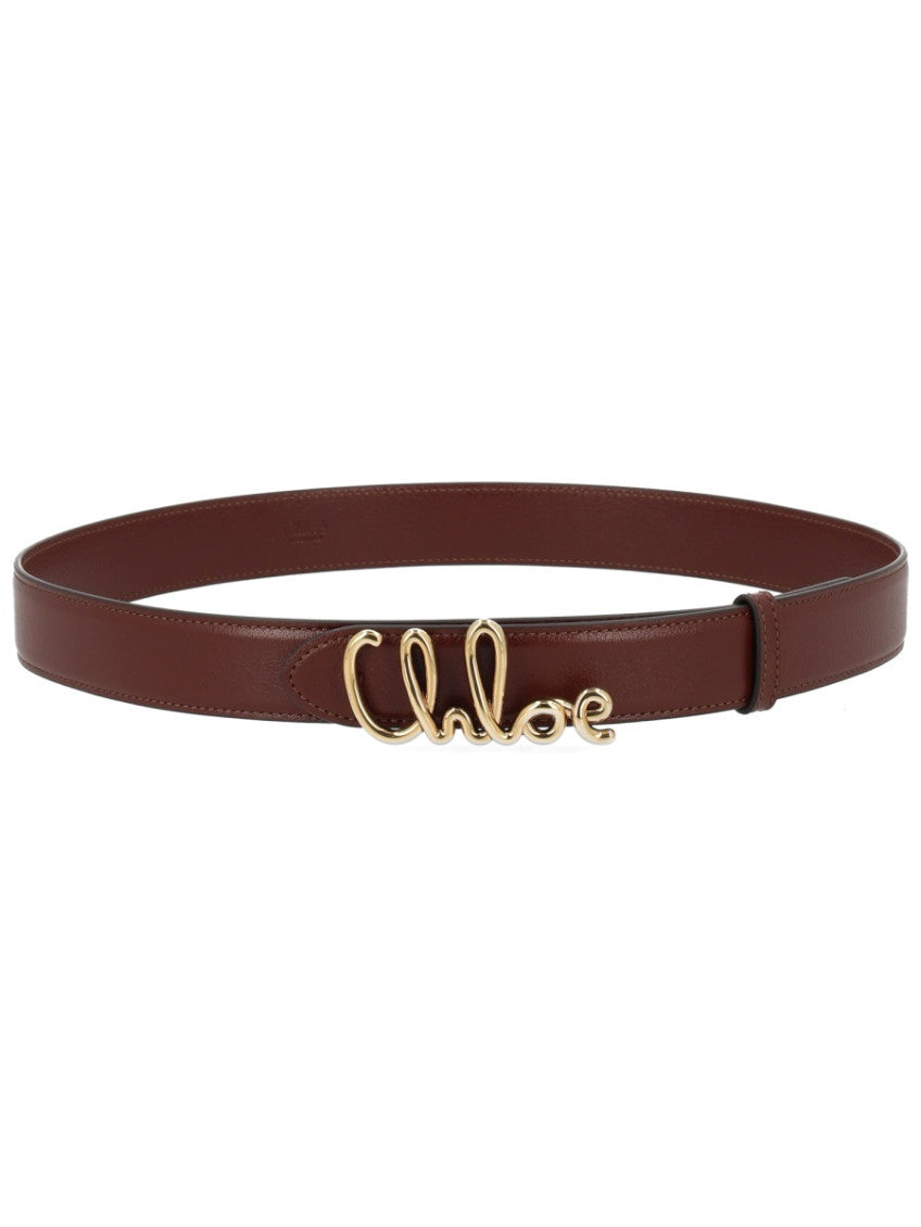 Brown Logo Buckle Belt 1