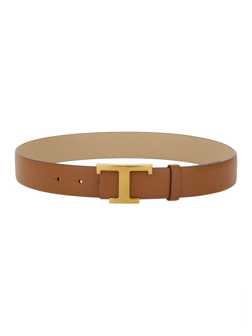 Brown T Logo Buckle Belt 1