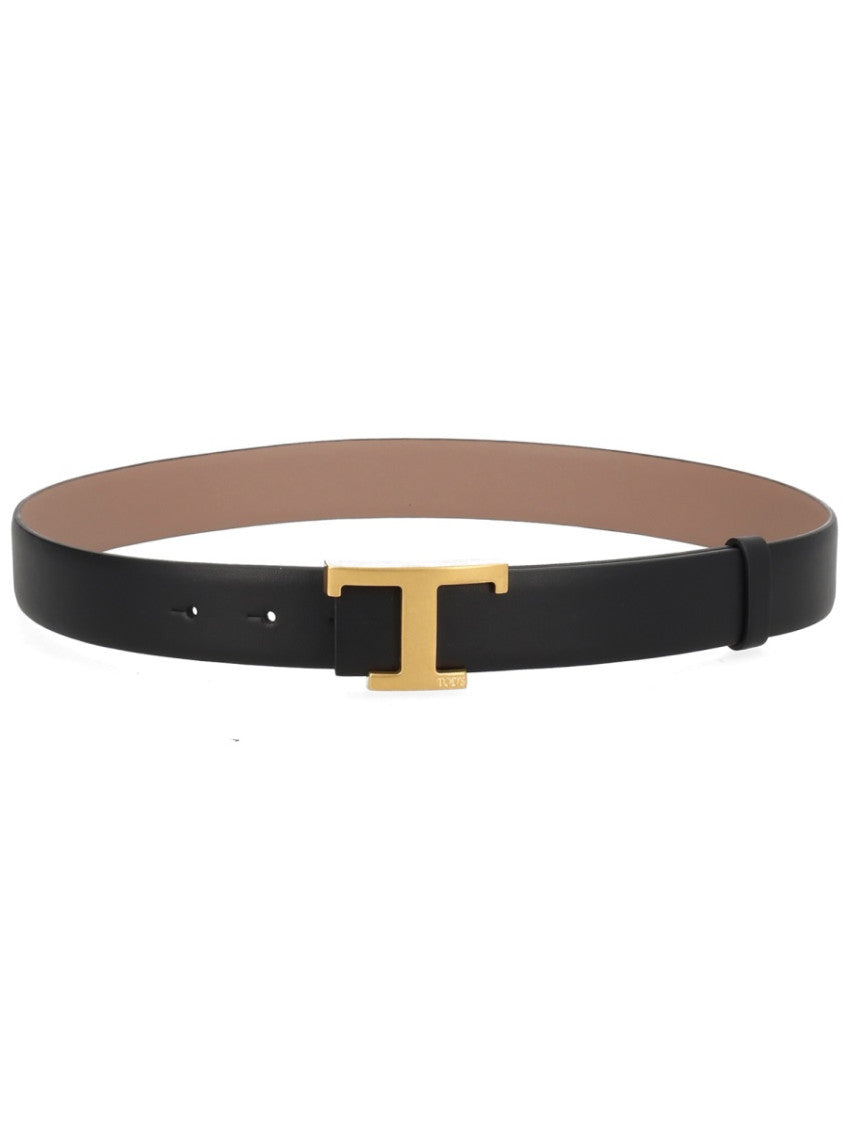Black T Logo Buckle Belt 1