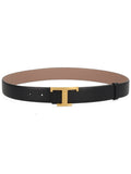 Black T Logo Buckle Belt 1