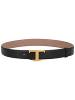Black T Logo Buckle Belt 1