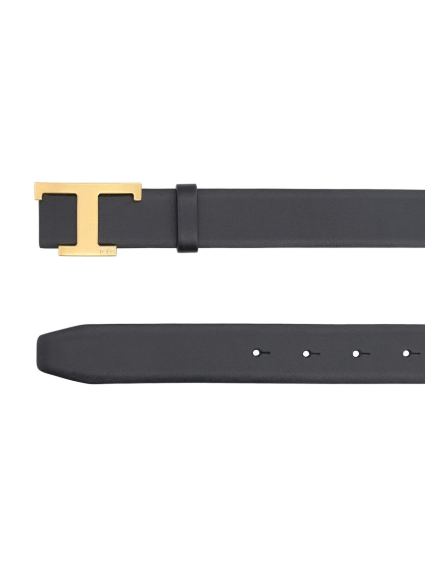 Black T Logo Buckle Belt 3