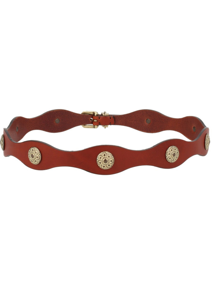 Brown Studded Buckle Belt 2