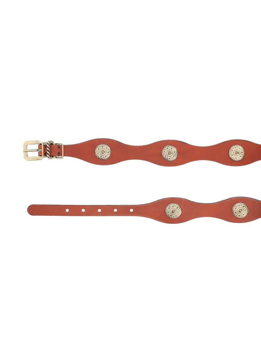 Brown Studded Buckle Belt 3