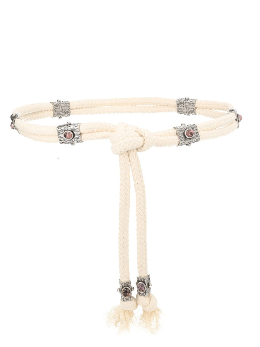 Beige Braided Adjustable Belt 1