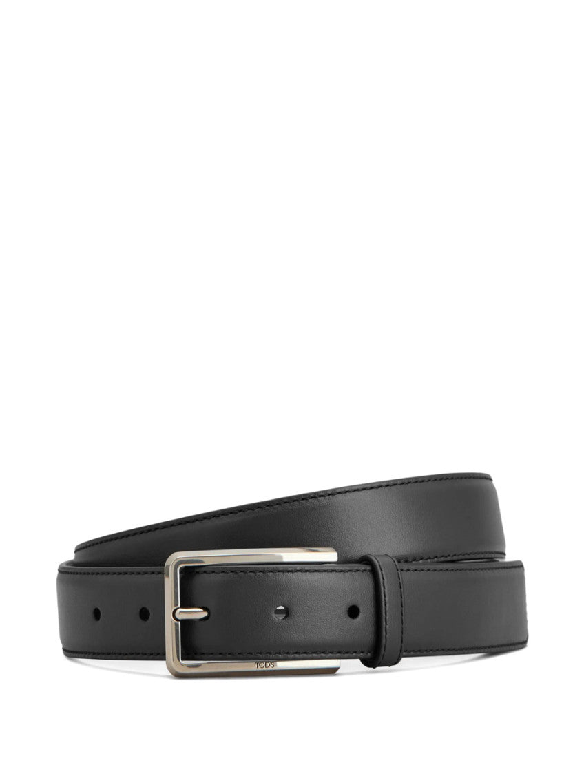 Black Solid Buckle Belt 1