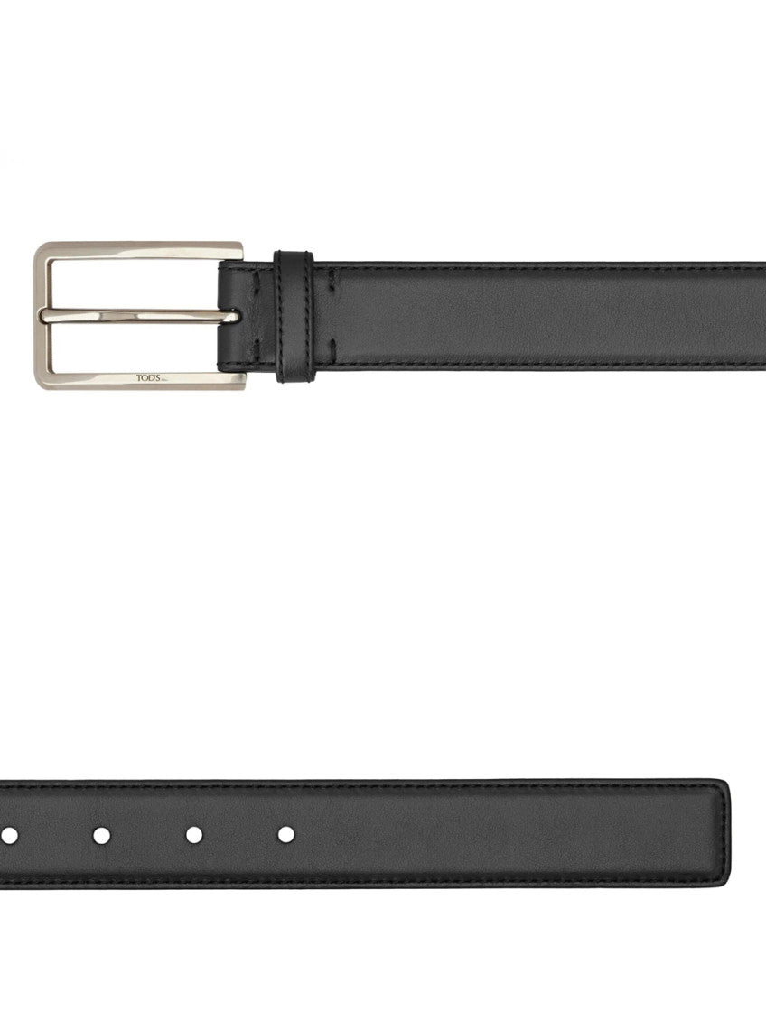Black Solid Buckle Belt 2