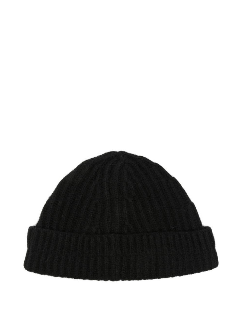 Black Knitted Beanie Hat 2